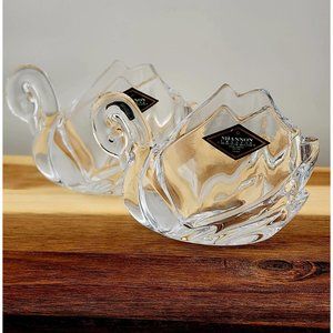 Shannon Crystal Swan Tea Light Candle Holders 5" set of 2 votives by Godinger